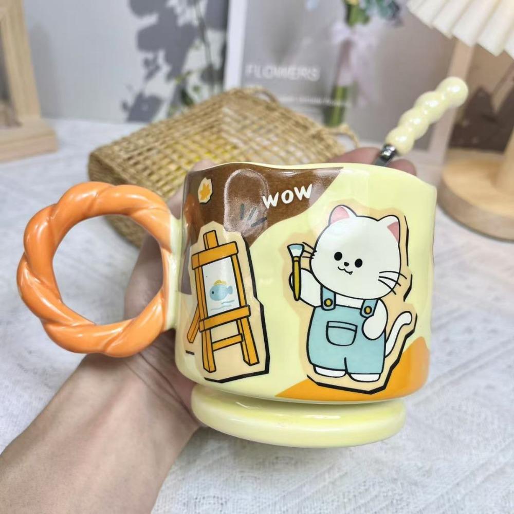 Кружка с изображением кошки, собаки, кролика, с ручкой-ложкой, керамическая чашка для питья воды, подарок на день рождения, мультяшная пара, высокая ценность 400ml
Кружка с изображением кошки, собаки, кролика, с ручкой-ложкой, керамическая чашка для питья воды, подарок на день рождения, мультяшная пара, высокая ценность 400ml