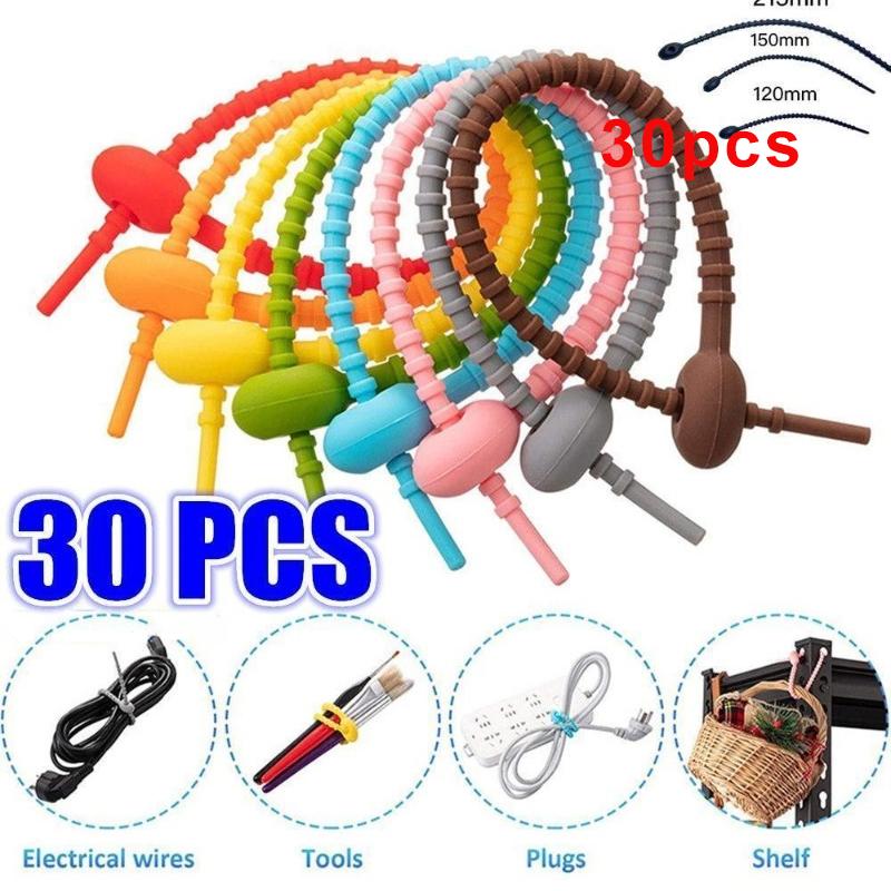 30Pcs Silicone Cable Straps, Zip Ties Bag Clip, Reusable Rubber Twist Straps, All-purpose Ties, Silicone Cord 12cm-30PCS
30Pcs Silicone Cable Straps, Zip Ties Bag Clip, Reusable Rubber Twist Straps, All-purpose Ties, Silicone Cord 12cm-30PCS
