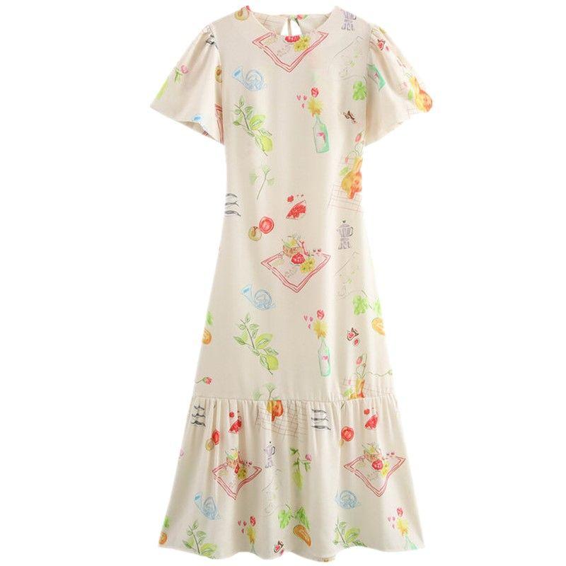 Fashion Style 2024 Autumn New Women s Clothing Easiest for Match Sense round Neck Puff Sleeves Print Short Sleeve and Long Pattern Dress Picture color L
Fashion Style 2024 Autumn New Women s Clothing Easiest for Match Sense round Neck Puff Sleeves Print Short Sleeve and Long Pattern Dress Picture color L