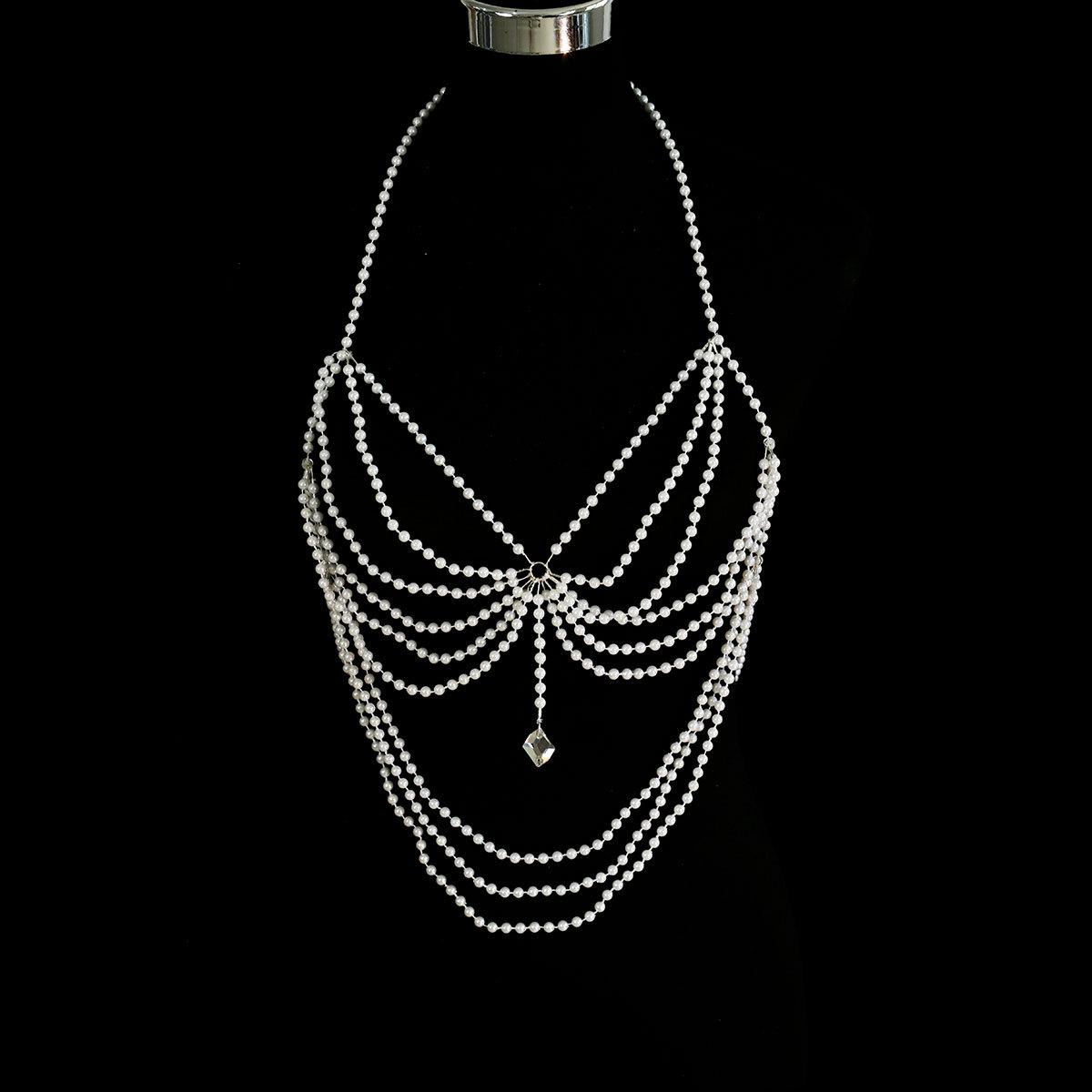 Popular pearl body chains, sparkling artificial crystal accessories, bra chains, and stage performance clothing chains for banquets and parties
Popular pearl body chains, sparkling artificial crystal accessories, bra chains, and stage performance clothing chains for banquets and parties