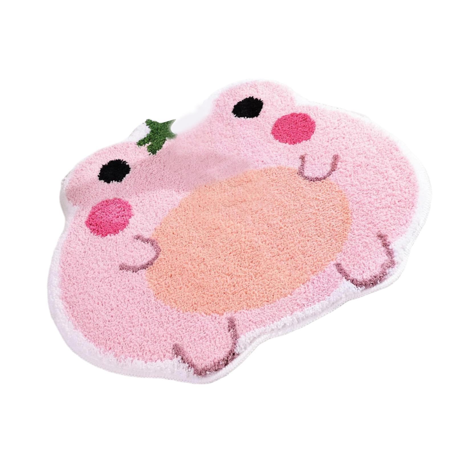 Коврик для ванной Коврик для душа Коврик для ванной в форме мультяшной лягушки с сильным водопоглощением и быстрой сушкой для безопасности детей 1 розовый