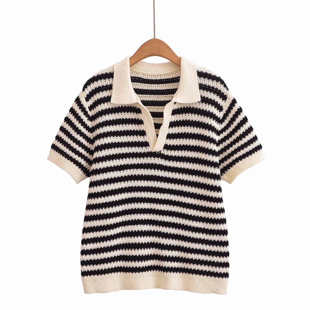 2025 Spring/Summer Women s Striped Short-Sleeve Polo Top - Comfy, Casual, and Versatile Knit Small чёрный
2025 Spring/Summer Women s Striped Short-Sleeve Polo Top - Comfy, Casual, and Versatile Knit Small чёрный