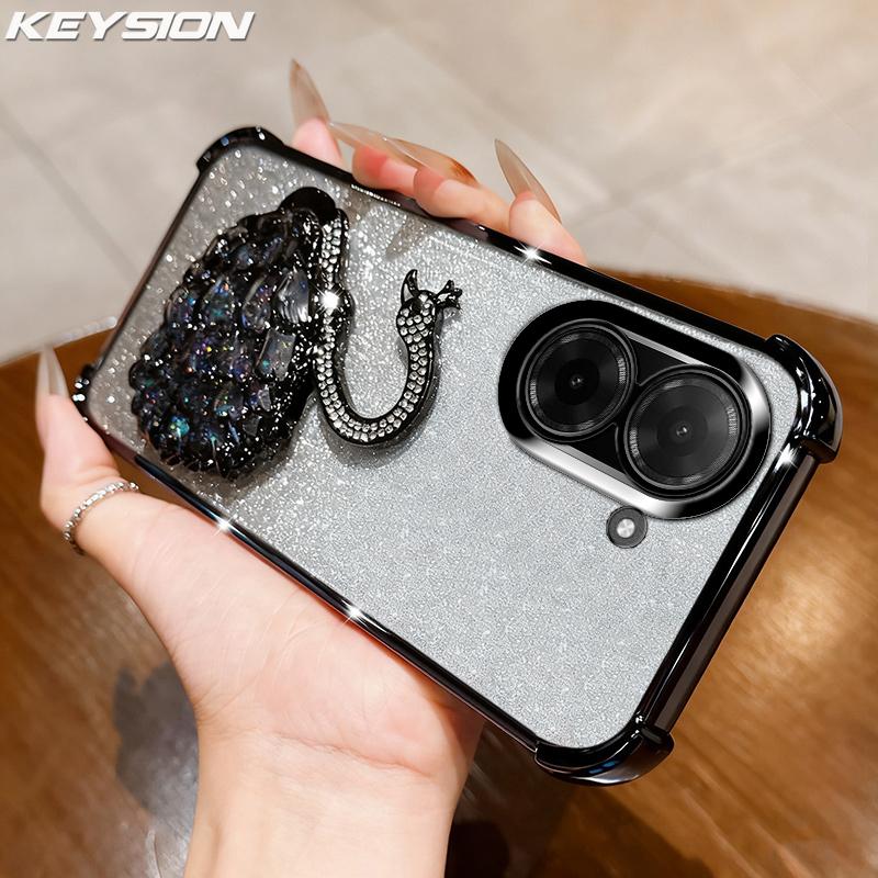 KEYSION Противоударный чехол с гальваническим покрытием для Xiaomi POCO C71 Прозрачный ТПУ с блестками, инкрустированный драгоценностями, подставка-лебедь, задняя крышка для Redmi A5 171 мм for Redmi A5 чёрный
KEYSION Противоударный чехол с гальваническим покрытием для Xiaomi POCO C71 Прозрачный ТПУ с блестками, инкрустированный драгоценностями, подставка-лебедь, задняя крышка для Redmi A5 171 мм for Redmi A5 чёрный