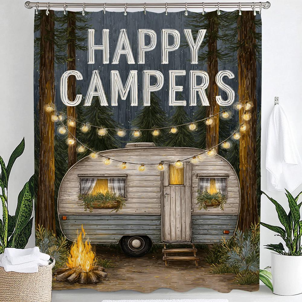 Happy Campers In Cartoon Forest Print Shower Curtain Bathroom Decoration Curtain,Hanging Curtain With Hooks Machine Washable W60H190(CM)-1 Pcs
Happy Campers In Cartoon Forest Print Shower Curtain Bathroom Decoration Curtain,Hanging Curtain With Hooks Machine Washable W60H190(CM)-1 Pcs