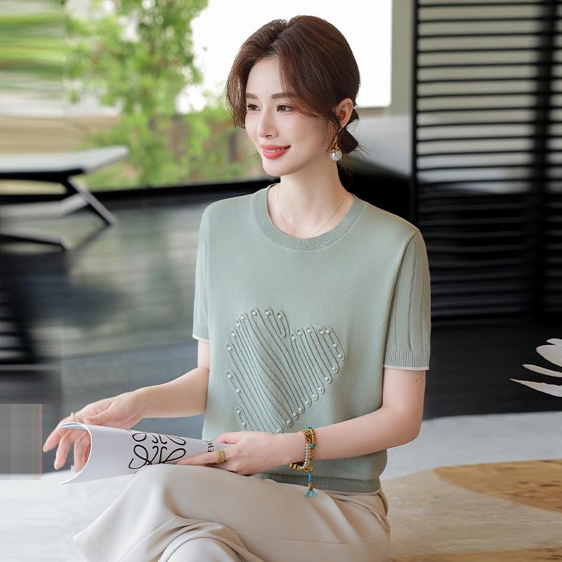 2026 Elegant Beaded Jacquard Ice Silk Knit Top - Summer Short-Sleeved Mother s Fashion, Loose Fit L (80-100 jin)
2026 Elegant Beaded Jacquard Ice Silk Knit Top - Summer Short-Sleeved Mother s Fashion, Loose Fit L (80-100 jin)