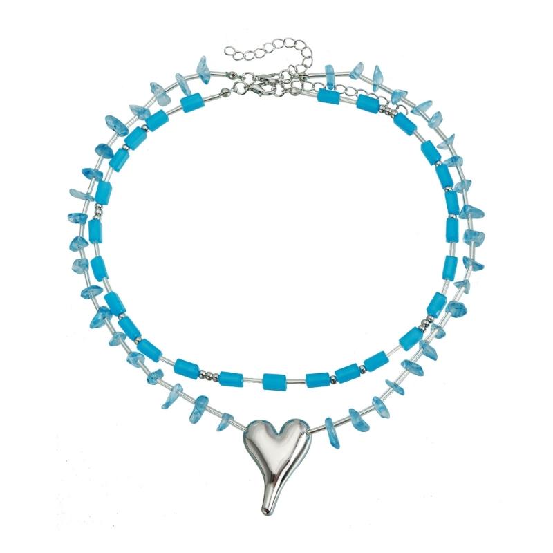 Playful Two Tiers Rhinestones Necklace Modern Irregular Heart Pendant Clavicle Chain Fashion Neckchain Accessory синій
Playful Two Tiers Rhinestones Necklace Modern Irregular Heart Pendant Clavicle Chain Fashion Neckchain Accessory синій
