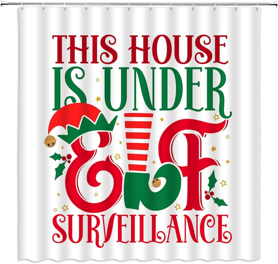 Cute Xmas Elf Legs Funny Quote Shower Curtain With Stars Cartoon Design, Winter Holiday Bathroom Decor Polyester Set With Hooks W60H190(CM)-1 Pcs
Cute Xmas Elf Legs Funny Quote Shower Curtain With Stars Cartoon Design, Winter Holiday Bathroom Decor Polyester Set With Hooks W60H190(CM)-1 Pcs