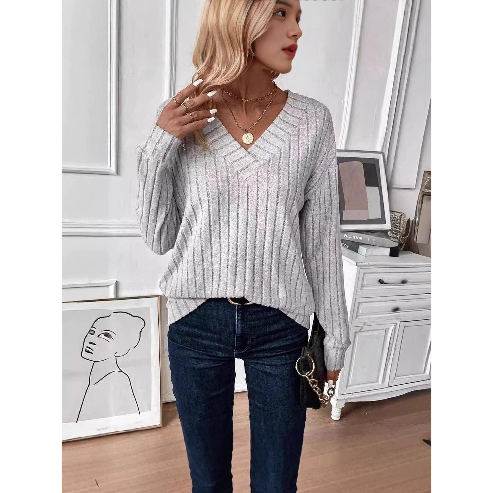 Winter New Arrival Long Sleeve V Neck Knitted T Shirt Casual Color Top One Size
Winter New Arrival Long Sleeve V Neck Knitted T Shirt Casual Color Top One Size