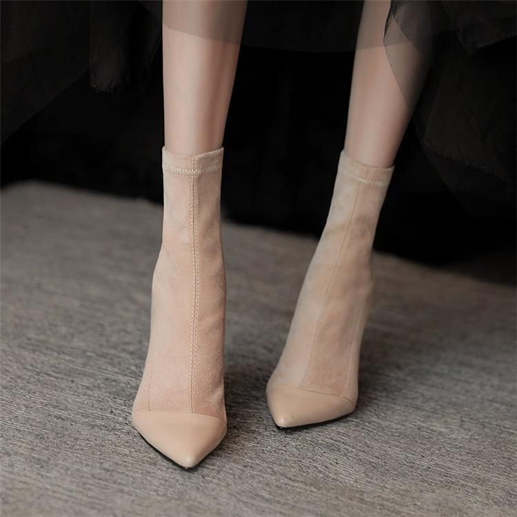 Strong push~! Huge soft! 24 autumn and winter French splicing pointed head thin high heel short boots thin boots elastic socks boots 39 абрикосовий
Strong push~! Huge soft! 24 autumn and winter French splicing pointed head thin high heel short boots thin boots elastic socks boots 39 абрикосовий