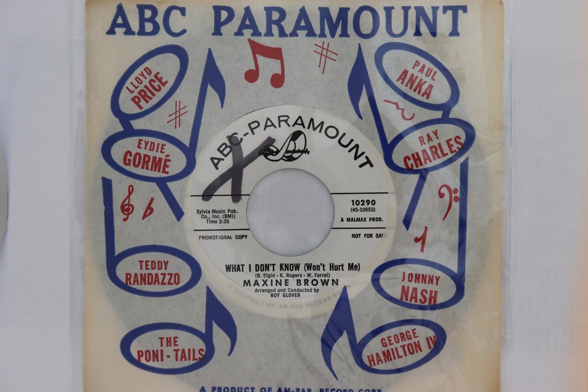 7inch Record MAXINE BROWN - What I Don t Know (Won t Hurt Me) / 4510290 ABC-Paramount 1961 US Soul/Funk Used
7inch Record MAXINE BROWN - What I Don t Know (Won t Hurt Me) / 4510290 ABC-Paramount 1961 US Soul/Funk Used