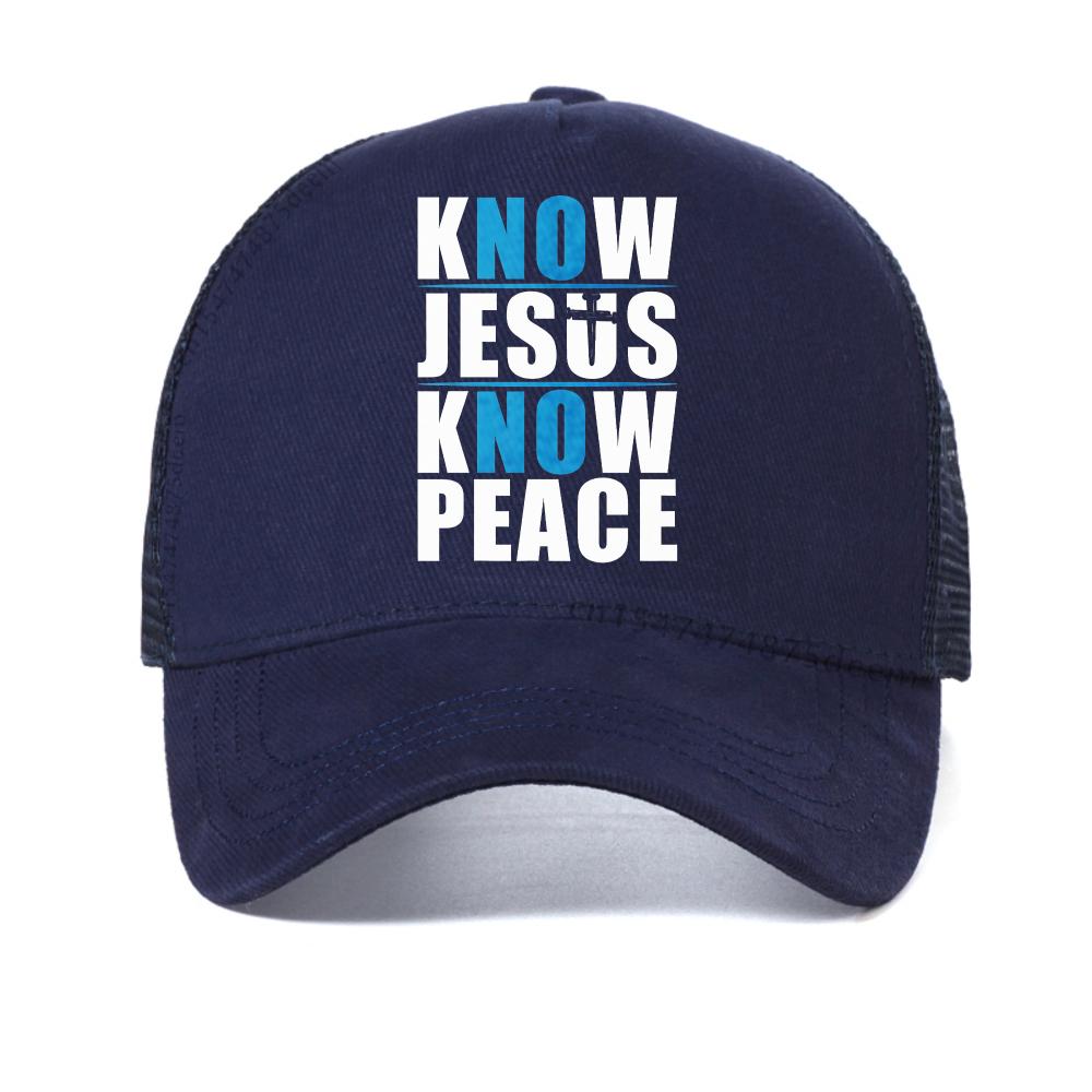 Man s Know Jesus Know Peace Christian baseball cap Novelty fuuny Breathable Snapback hats summer mesh cool trucker hats Adjustable темно-синього кольору
Man s Know Jesus Know Peace Christian baseball cap Novelty fuuny Breathable Snapback hats summer mesh cool trucker hats Adjustable темно-синього кольору