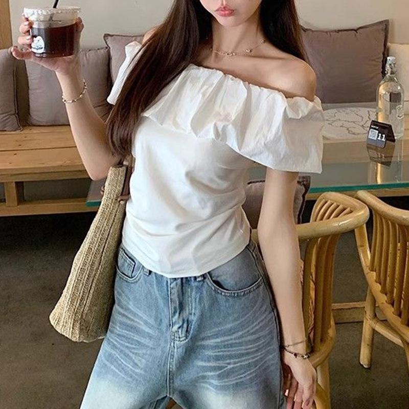 Women s American Off-Shoulder Ruffle Top: Slim Fit, Summer Waist-Cinched Short Sleeve for Hot Girl Style Large білий
Women s American Off-Shoulder Ruffle Top: Slim Fit, Summer Waist-Cinched Short Sleeve for Hot Girl Style Large білий
