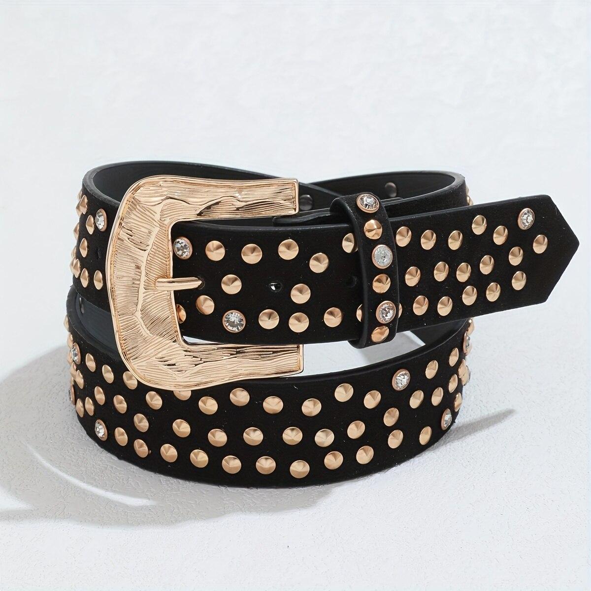 Новый женский ремень, модный, со стразами и круглыми заклепками, универсальный, модный, мягкий, из искусственной кожи, ремень для джинсов в стиле панк-рок Y2K 110cm
Новый женский ремень, модный, со стразами и круглыми заклепками, универсальный, модный, мягкий, из искусственной кожи, ремень для джинсов в стиле панк-рок Y2K 110cm