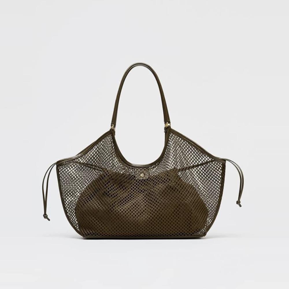 Woven Large Capacity Net Handbag PU Leather Beach Shoulder Bag Hollow Mesh Wing Tote Bag Ladies
Woven Large Capacity Net Handbag PU Leather Beach Shoulder Bag Hollow Mesh Wing Tote Bag Ladies