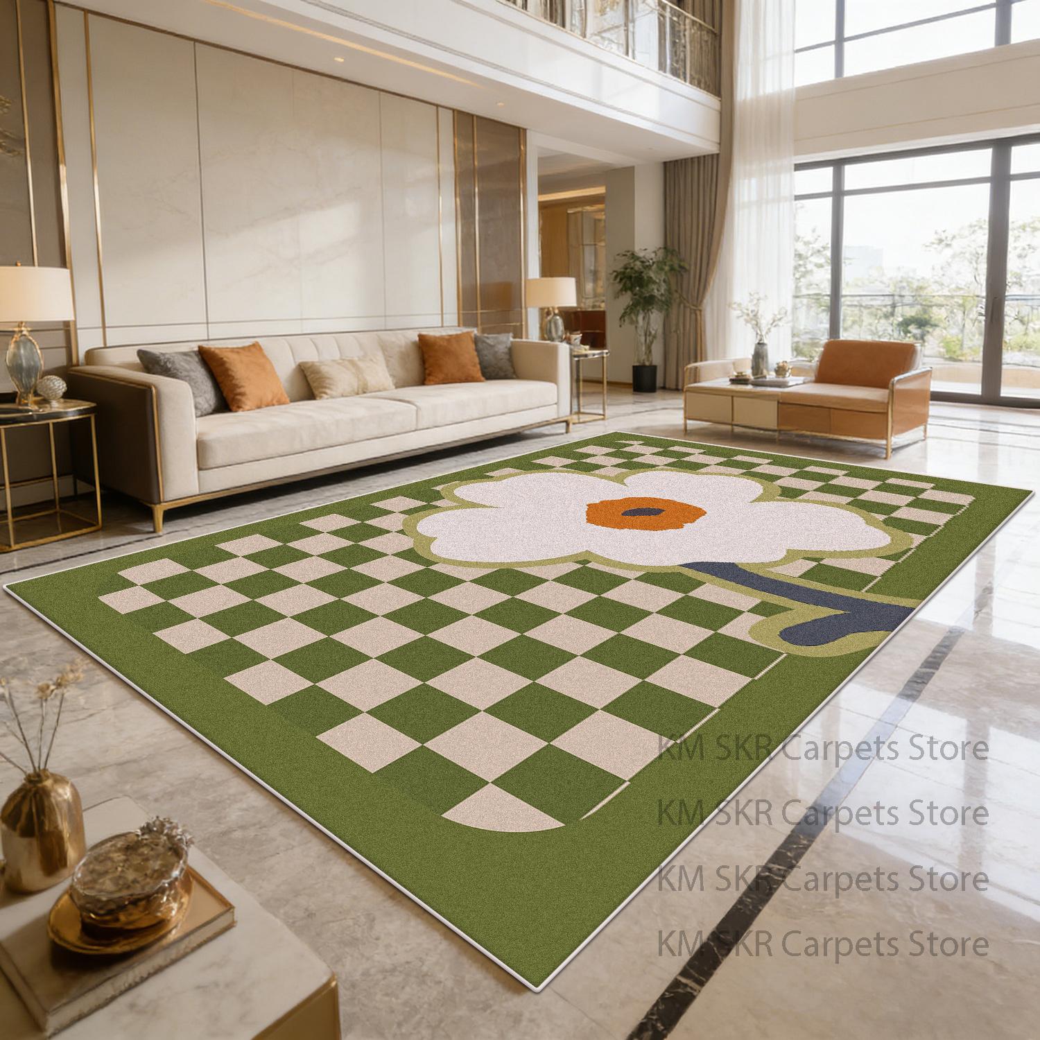 Green Checkerboard Flower Parlor Rug Trendy Machine Washable Antiskid Bedroom Dining Room Carpet Soft Fluffy Office Floor Mats 60x90cm
Green Checkerboard Flower Parlor Rug Trendy Machine Washable Antiskid Bedroom Dining Room Carpet Soft Fluffy Office Floor Mats 60x90cm