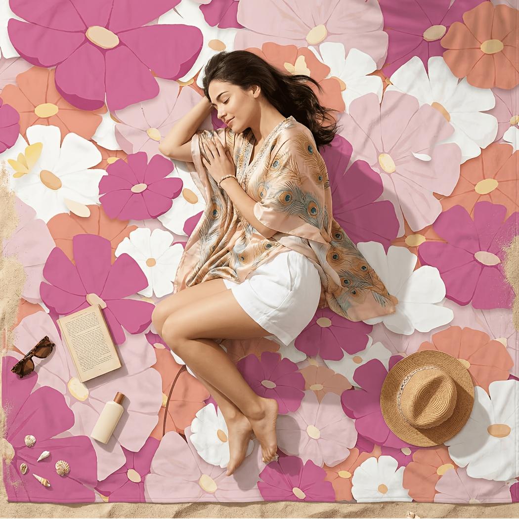 1PC outdoor beach blanket, pink flower print, portable printed beach mat, easy to clean, 100% polyester fabric W30*H60(CM)
1PC outdoor beach blanket, pink flower print, portable printed beach mat, easy to clean, 100% polyester fabric W30*H60(CM)