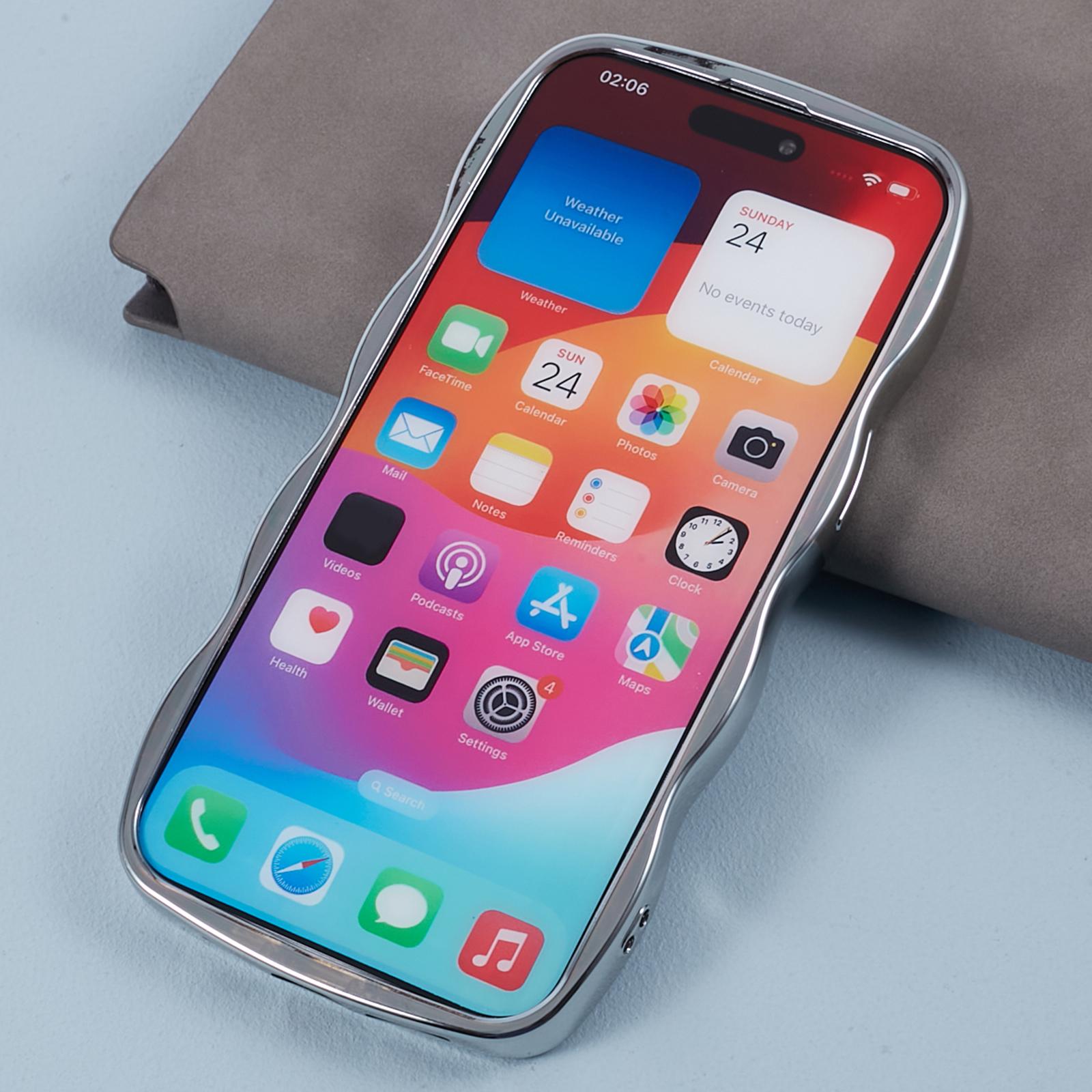 HYT Series For iPhone 15 Pro Electroplated Phone Case TPU Makeup Mirror Cover Silver 
HYT Series For iPhone 15 Pro Electroplated Phone Case TPU Makeup Mirror Cover Silver
