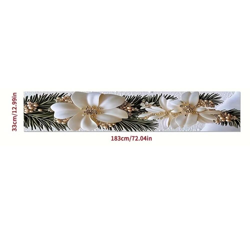 Portable Christmas s White Floral Table Runner 2D Christmas Tablecloth 33x183CM
Portable Christmas s White Floral Table Runner 2D Christmas Tablecloth 33x183CM