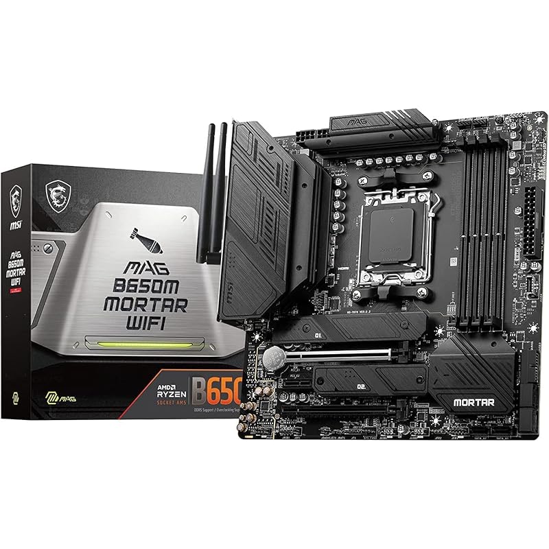 Материнська плата MSI MAG B650M MORTAR WIFI AMD Ryzen 7000 Оснащено чіпсетом B650, сумісним із серією (AM5) ATX MB5908
Материнська плата MSI MAG B650M MORTAR WIFI AMD Ryzen 7000 Оснащено чіпсетом B650, сумісним із серією (AM5) ATX MB5908
