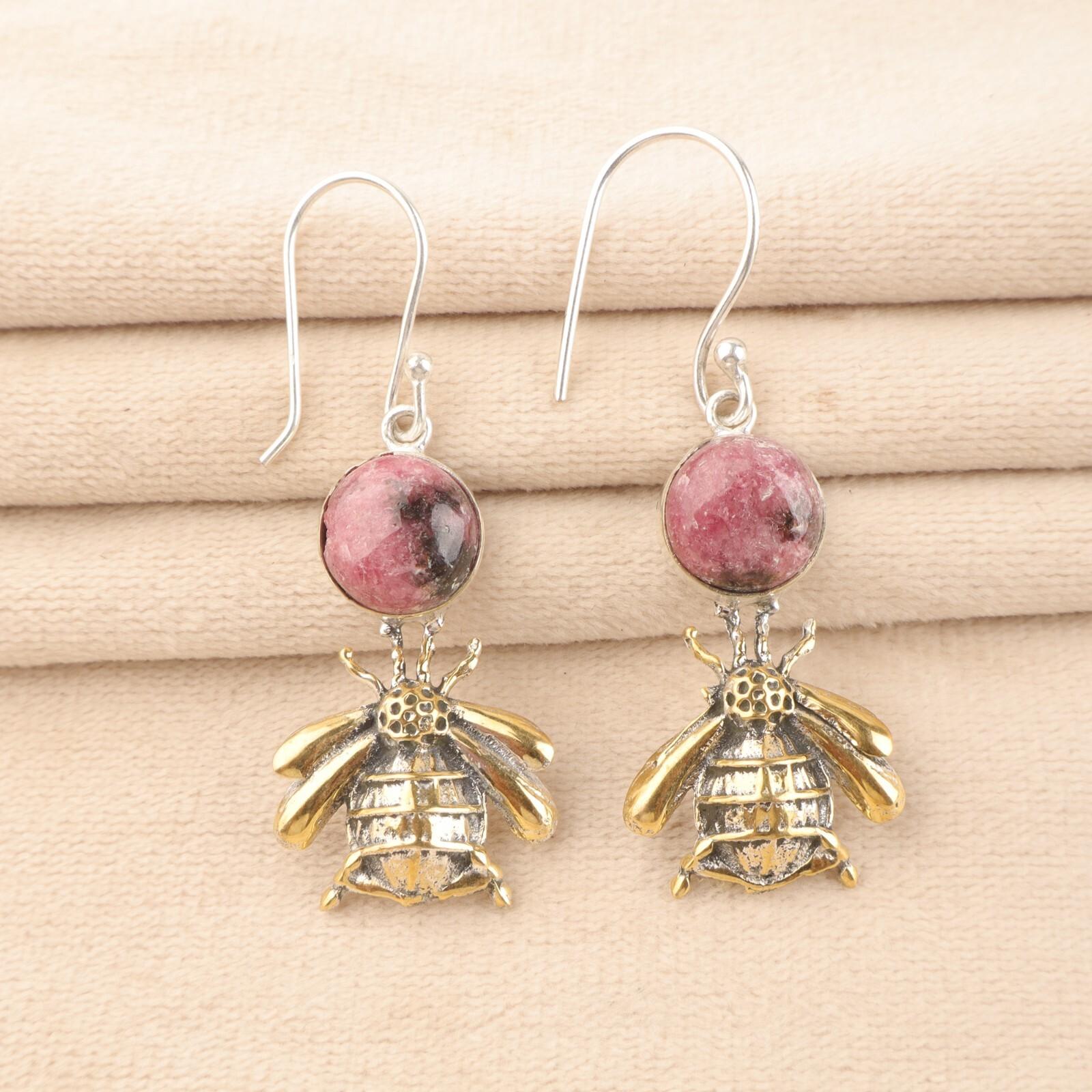 Natural Black Rhodonite Gemstone 925 Sterling Silver Handmade Dangle Earrings 2 EE-154-33
Natural Black Rhodonite Gemstone 925 Sterling Silver Handmade Dangle Earrings 2 EE-154-33