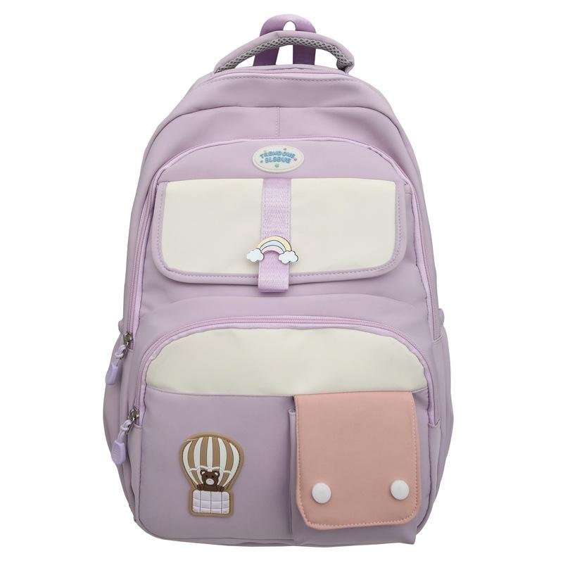 Рюкзак большой вместимости для девочек, школьный рюкзак для учеников младших классов, цветной рюкзак фиолетовый
