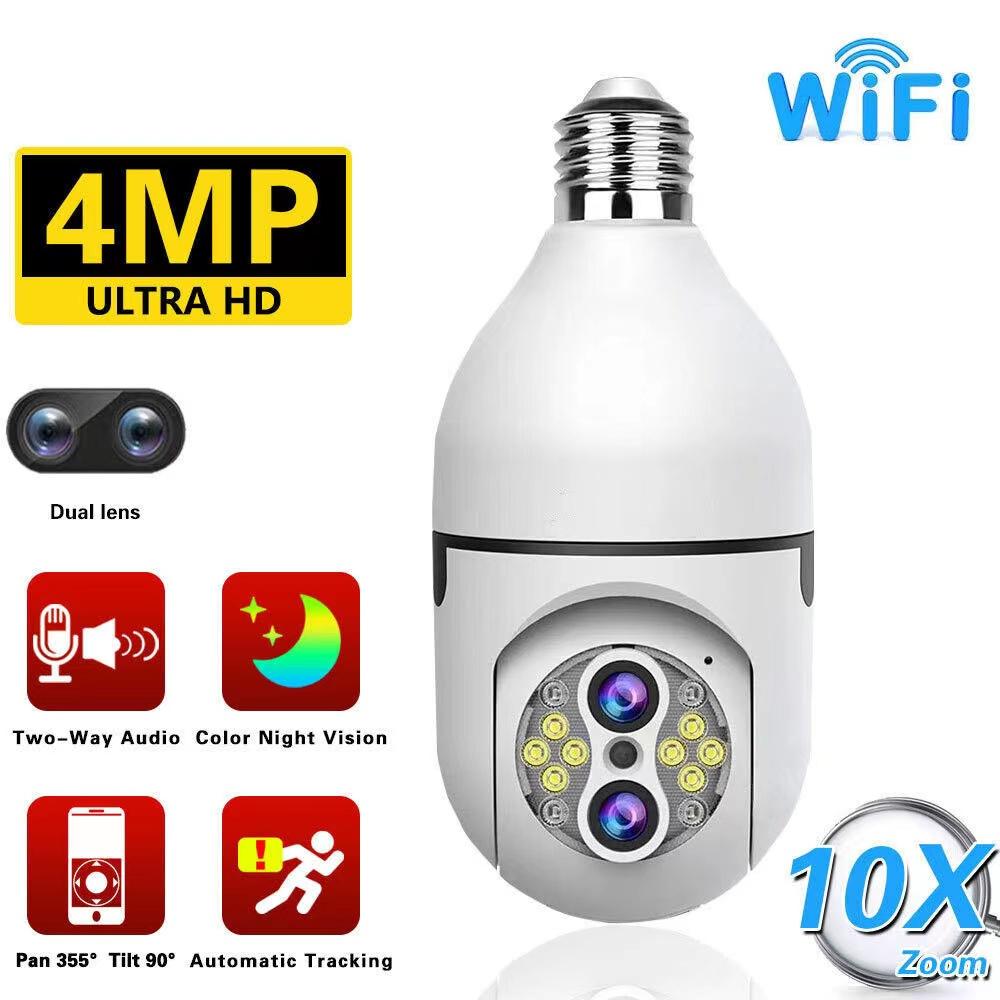 4MP 10X Zoom Двойной объектив E27 Лампочка наблюдения PTZ Панорамная IP-камера для умного дома Монитор для домашних животных Двухстороннее аудиообнаружение движения
4MP 10X Zoom Двойной объектив E27 Лампочка наблюдения PTZ Панорамная IP-камера для умного дома Монитор для домашних животных Двухстороннее аудиообнаружение движения