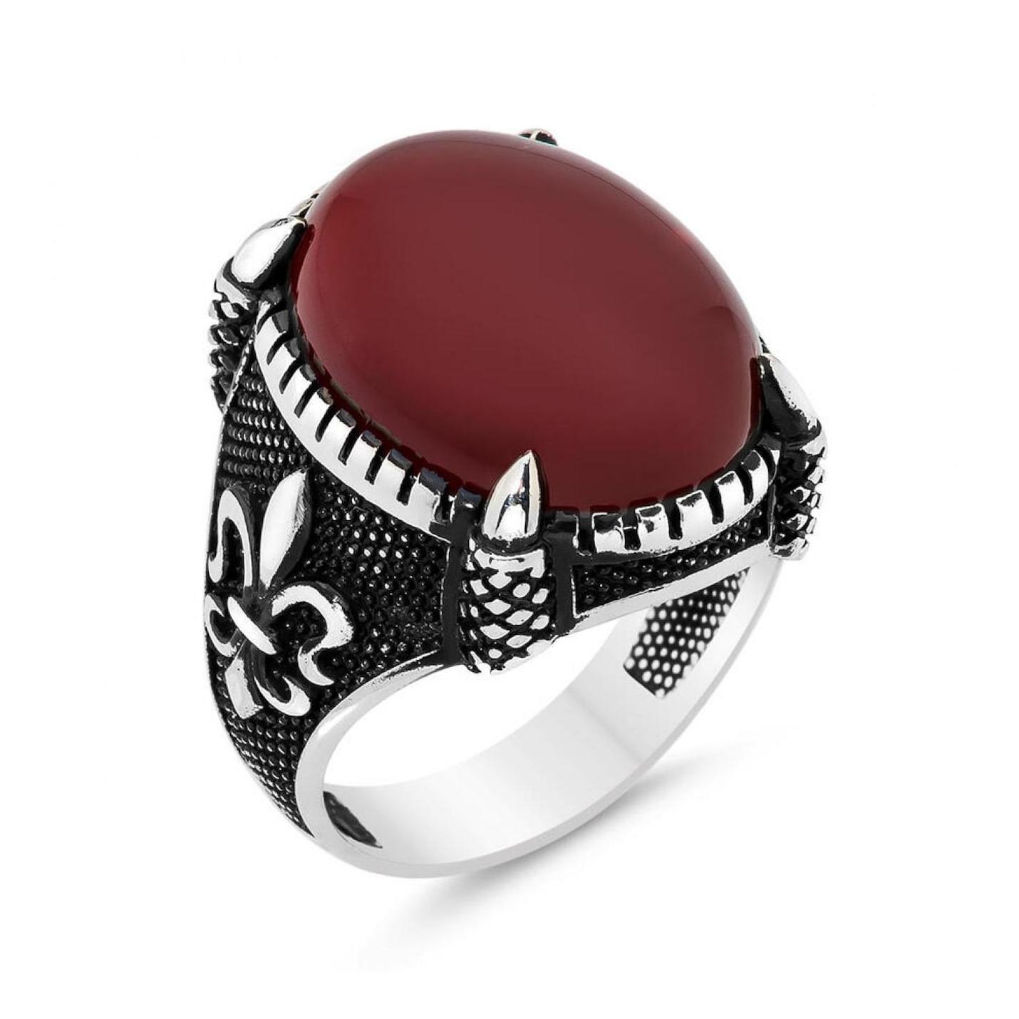 Серебряное мужское кольцо с капюшоном из стерлингового серебра с бордово-красным агатом
Серебряное мужское кольцо с капюшоном из стерлингового серебра с бордово-красным агатом