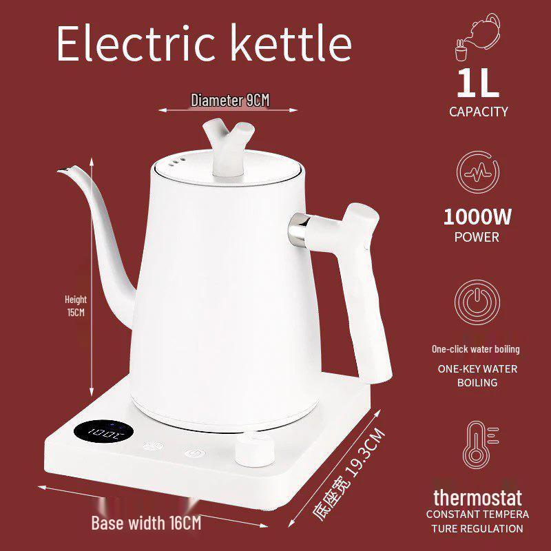 304 Stainless Steel Pour-Over Coffee & Gongfu Tea Kettle with Adjustable Temperature Control
304 Stainless Steel Pour-Over Coffee & Gongfu Tea Kettle with Adjustable Temperature Control