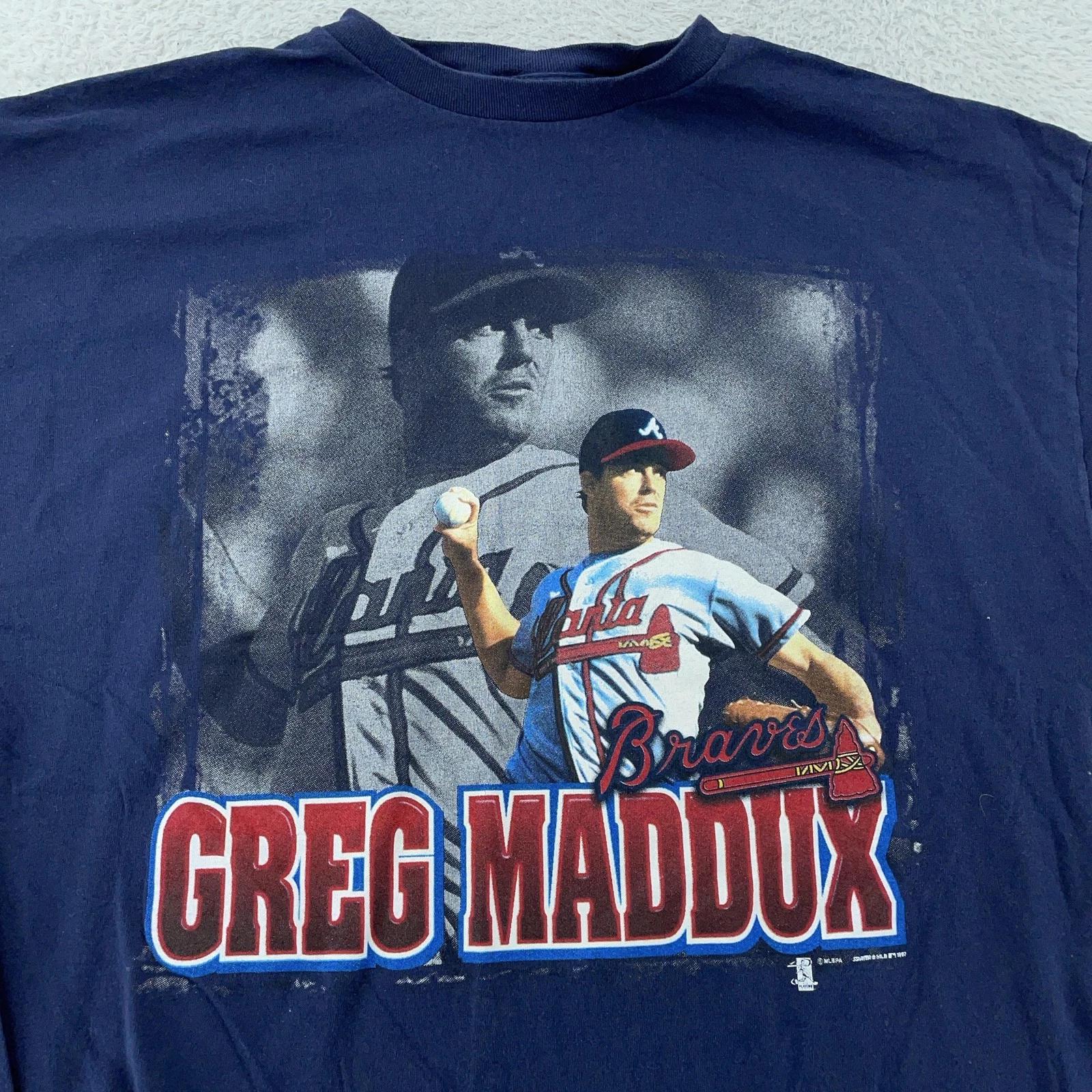 Vintage Atlanta Braves Greg Maddux Starter Shirt Mens XL Navy MLB Made USA 90s 4XL
Vintage Atlanta Braves Greg Maddux Starter Shirt Mens XL Navy MLB Made USA 90s 4XL
