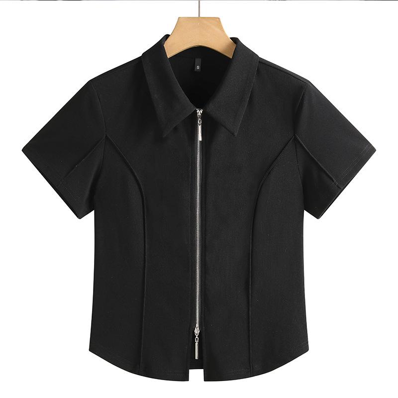 Кардиган на молнии приталенного кроя в корейском стиле с отложным воротником, хлопковый топ с коротким рукавом для миниатюрных женщин XXXL чёрный
Кардиган на молнии приталенного кроя в корейском стиле с отложным воротником, хлопковый топ с коротким рукавом для миниатюрных женщин XXXL чёрный