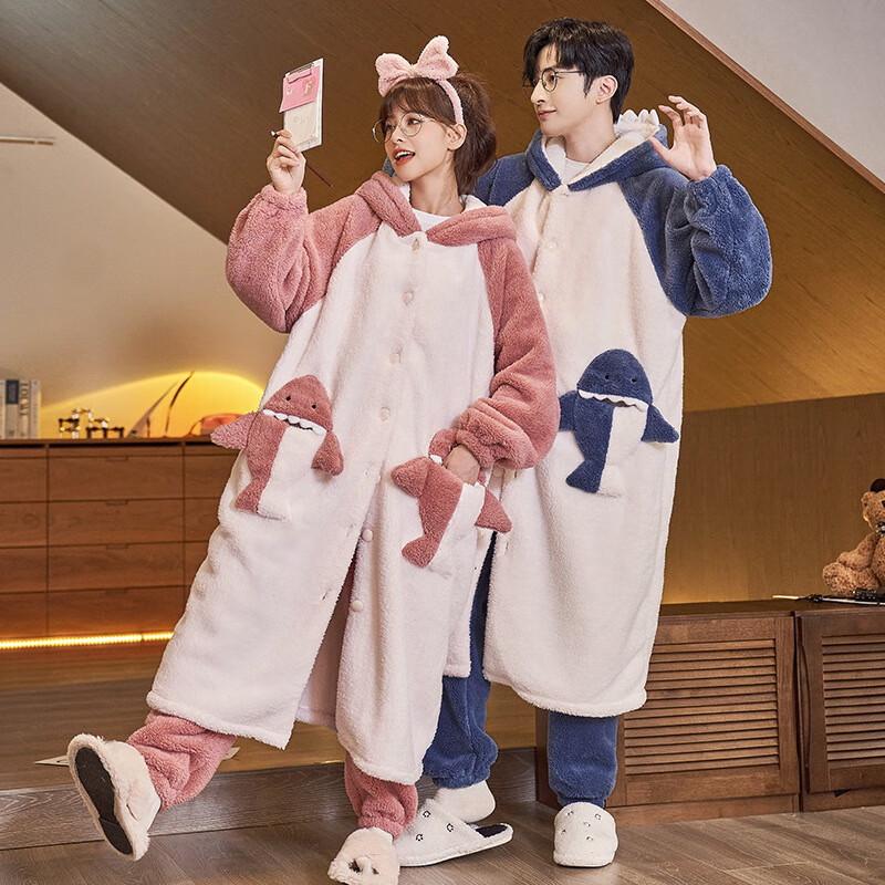 Shenbaolai Thickened Coral Fleece Couple Pajamas Set
Shenbaolai Thickened Coral Fleece Couple Pajamas Set
