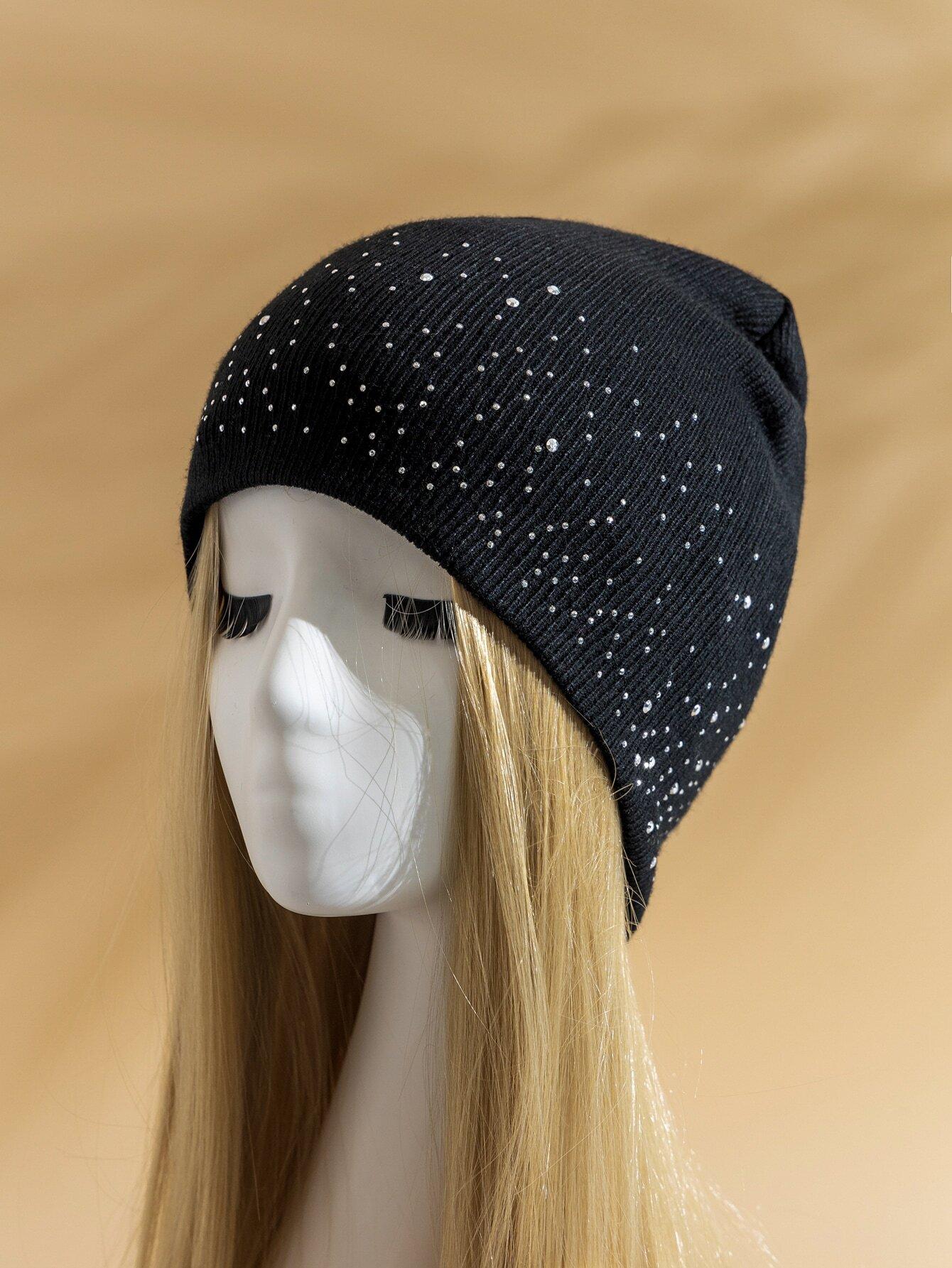 1pc Double-Sided Rhinestone Beanie Hat For Women, Shiny Winter Knit Hat Fashion Accessory чёрный
1pc Double-Sided Rhinestone Beanie Hat For Women, Shiny Winter Knit Hat Fashion Accessory чёрный