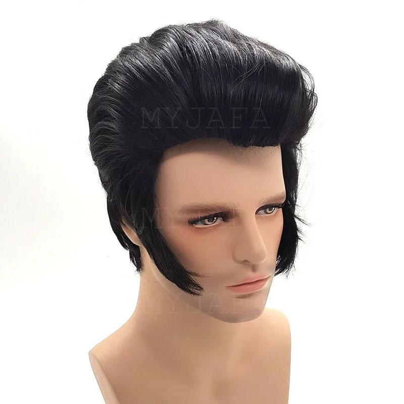 High Quality Men s Rock singers Presley Cosplay Wig Party Superstar Heat Resistant Black Synthetic Party Hair wig + Wig Cap One Size
High Quality Men s Rock singers Presley Cosplay Wig Party Superstar Heat Resistant Black Synthetic Party Hair wig + Wig Cap One Size