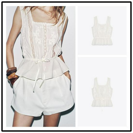Europe & America Summer White Floral Lace Trim Lingerie-Style Top Medium
Europe & America Summer White Floral Lace Trim Lingerie-Style Top Medium