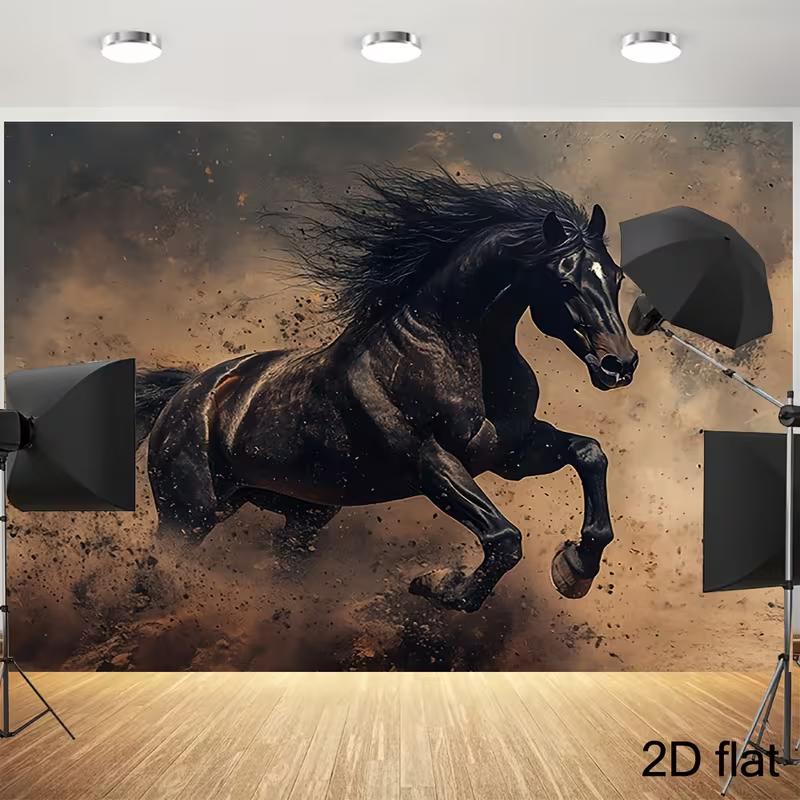 2D Dynamic Black Running Horse Art Style Photography Backdrop 47.2x31.5inch/120*80cm
2D Dynamic Black Running Horse Art Style Photography Backdrop 47.2x31.5inch/120*80cm