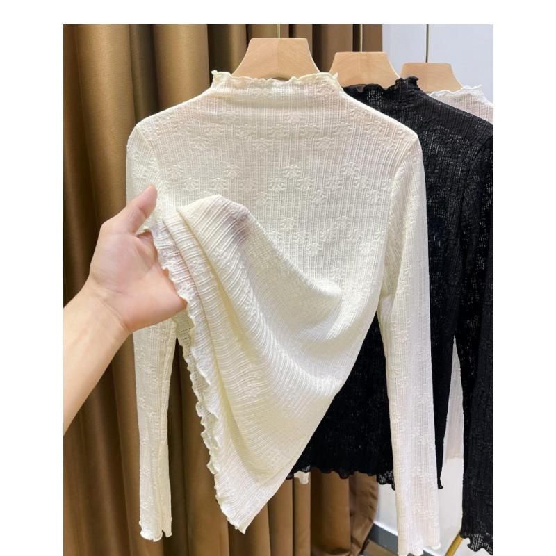 Velvet Half Turtleneck Lace Inner Pullover Autumn and Winter New Versatile Fungus Hem Bottoming Shirt Top Long Sleeves S білий
Velvet Half Turtleneck Lace Inner Pullover Autumn and Winter New Versatile Fungus Hem Bottoming Shirt Top Long Sleeves S білий