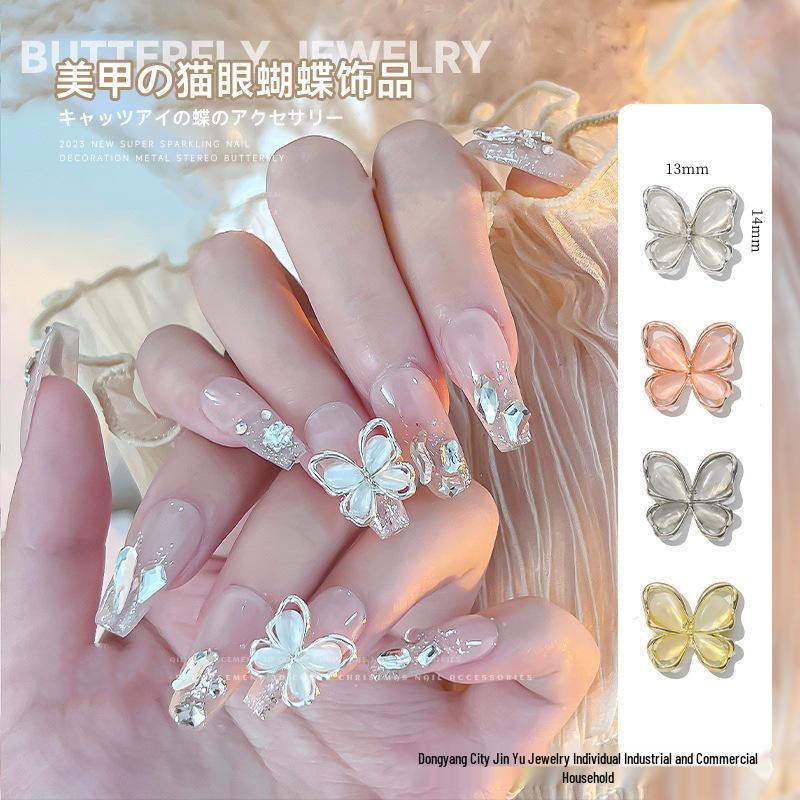 Elegant Cat Eye Butterfly Nail Art Accessories - Gold & Silver High-End Luxury Decorations
Elegant Cat Eye Butterfly Nail Art Accessories - Gold & Silver High-End Luxury Decorations