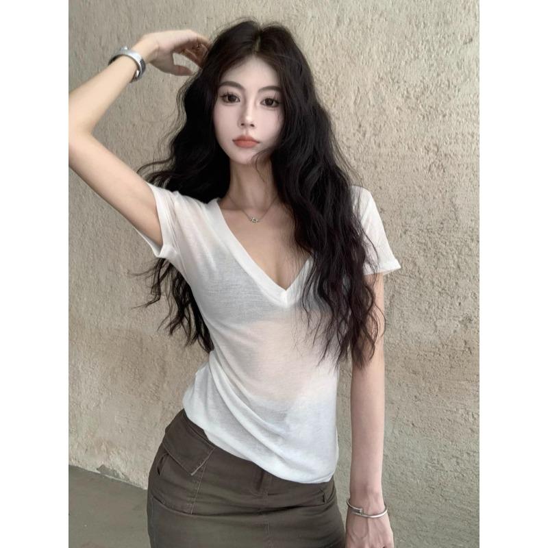 Pure Desire Top for Women in Summer Hot Girl Style Thin Slightly See-through Sexy Women s Fashionable Collarbone Short-sleeved Top XXL білий
Pure Desire Top for Women in Summer Hot Girl Style Thin Slightly See-through Sexy Women s Fashionable Collarbone Short-sleeved Top XXL білий