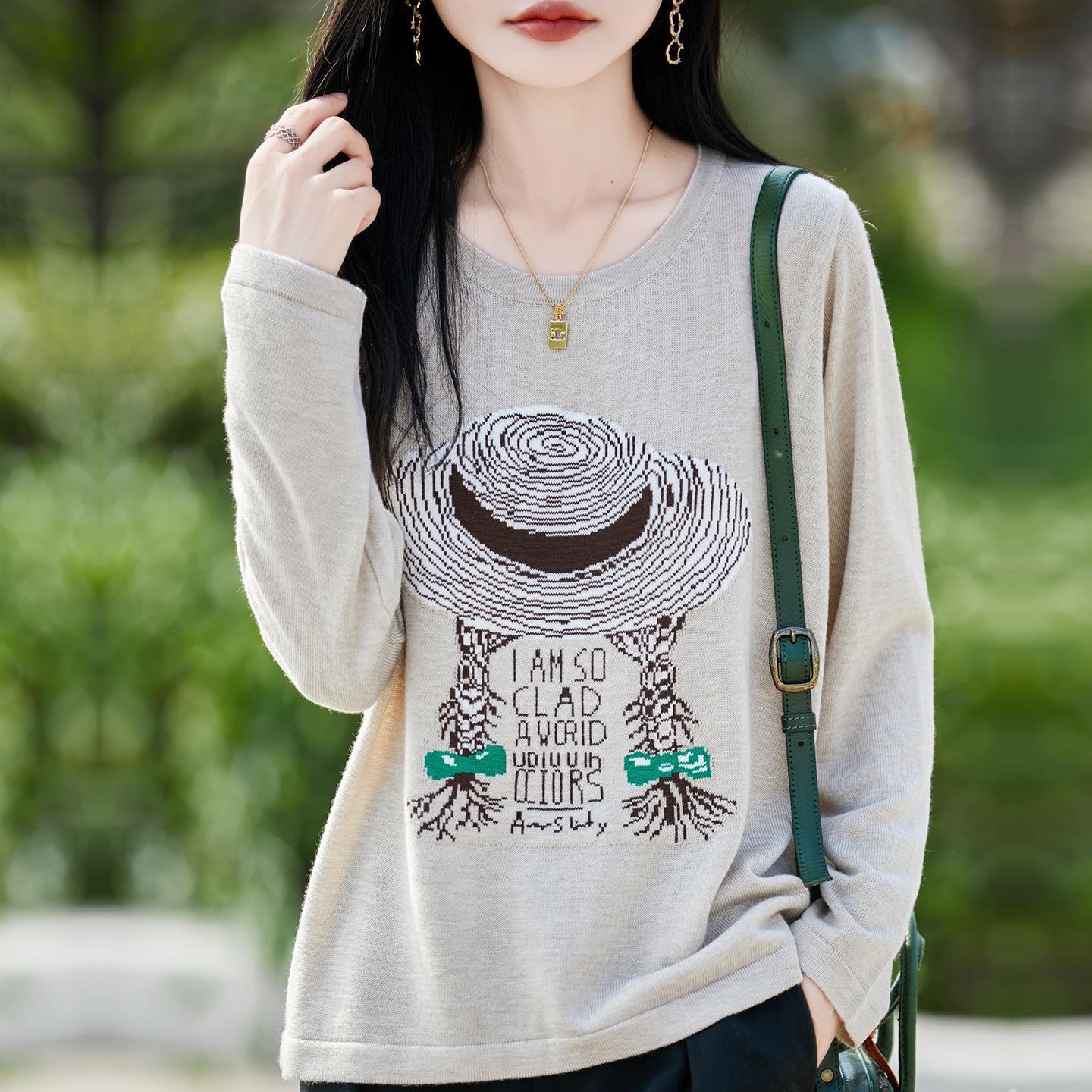 Новый вязаный свитер с круглым вырезом, женская соломенная шляпа с длинными рукавами, базовая водолазка с принтом, топ для весны и осени XXL верблюд
Новый вязаный свитер с круглым вырезом, женская соломенная шляпа с длинными рукавами, базовая водолазка с принтом, топ для весны и осени XXL верблюд