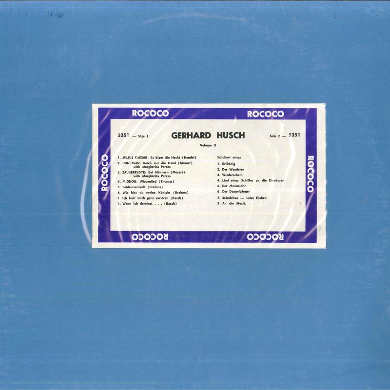 LP Record GERHARD HUSCH - Gerhard Husch Vol II 5351 Rococo Records Canada Classical Used
LP Record GERHARD HUSCH - Gerhard Husch Vol II 5351 Rococo Records Canada Classical Used