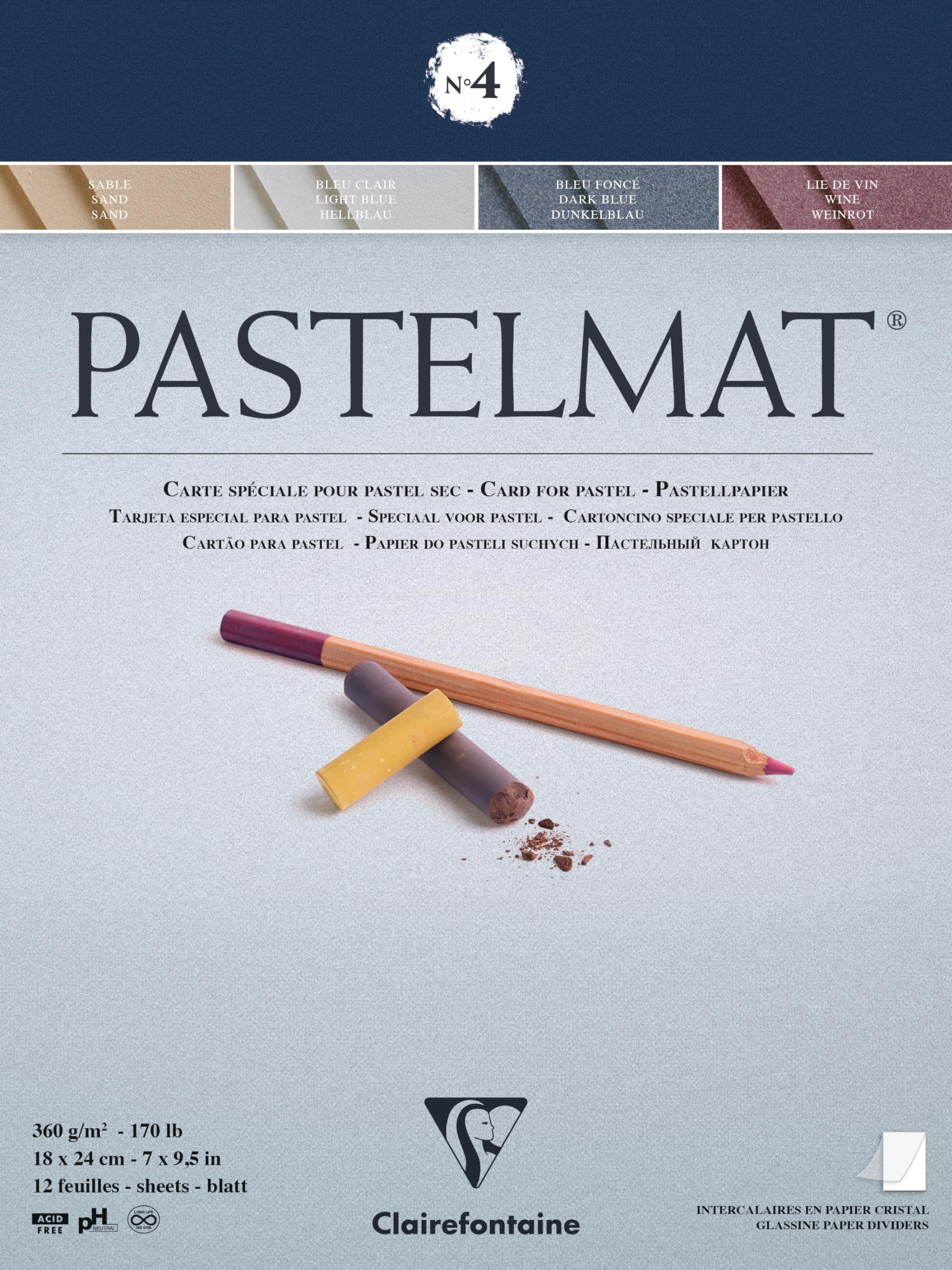 Clairefontaine Pastel Mat Block 18x24cm 12 sheets paper pastel pencil colored pencil Clairefontaine cf96110 No.4 360g/m² Acid-free acid-free
Clairefontaine Pastel Mat Block 18x24cm 12 sheets paper pastel pencil colored pencil Clairefontaine cf96110 No.4 360g/m² Acid-free acid-free