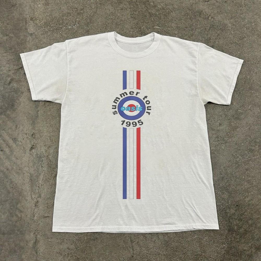 Rare Oasis 1995 Tour Stripes T-shirt, Unisex White Cotton T-shirt, Size S-5XL Unisex T-Shirt XXL
Rare Oasis 1995 Tour Stripes T-shirt, Unisex White Cotton T-shirt, Size S-5XL Unisex T-Shirt XXL
