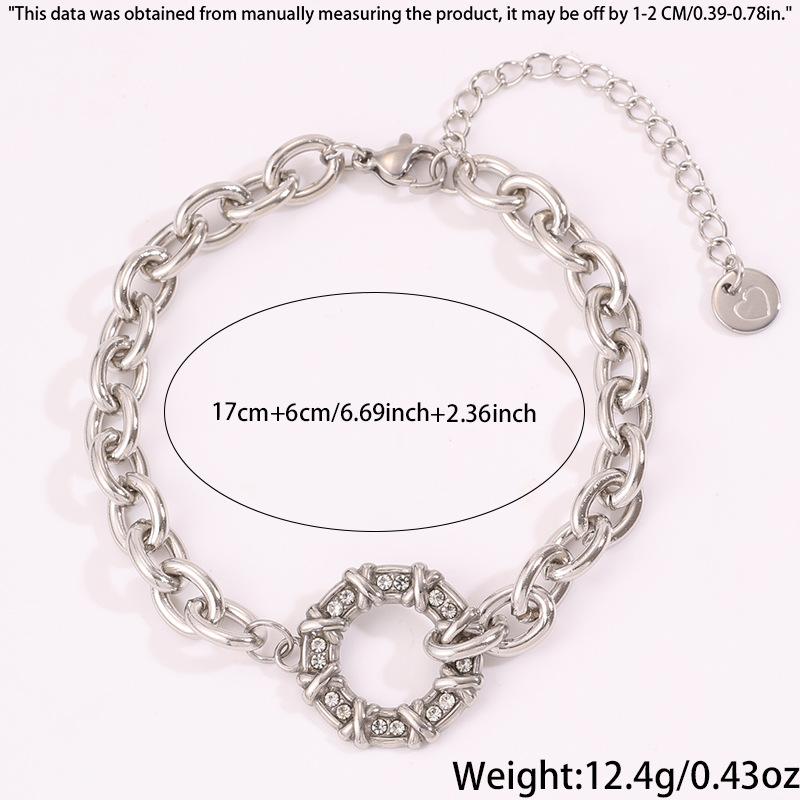 Fashion Stainless Steel Diamond-inlaid Bagua Cuban Bracelet Women s Light Luxury Niche 18K Gold All-match Gift Jewelry серебряный
Fashion Stainless Steel Diamond-inlaid Bagua Cuban Bracelet Women s Light Luxury Niche 18K Gold All-match Gift Jewelry серебряный