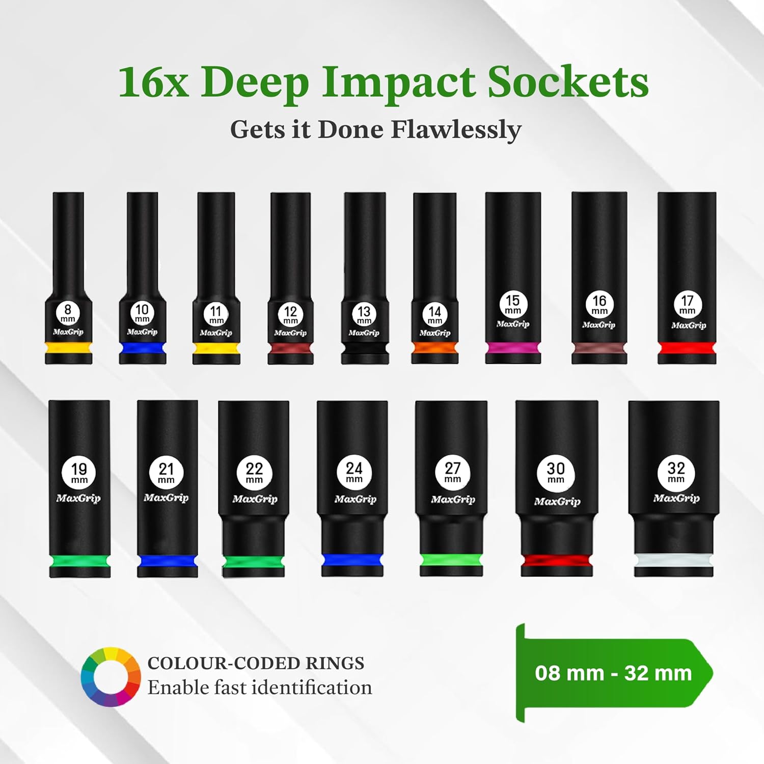 1/2 Impact Socket Set – 16-Piece Metric (8mm–32mm) – Car & Mechanic Tool Kit United States
1/2 Impact Socket Set – 16-Piece Metric (8mm–32mm) – Car & Mechanic Tool Kit United States