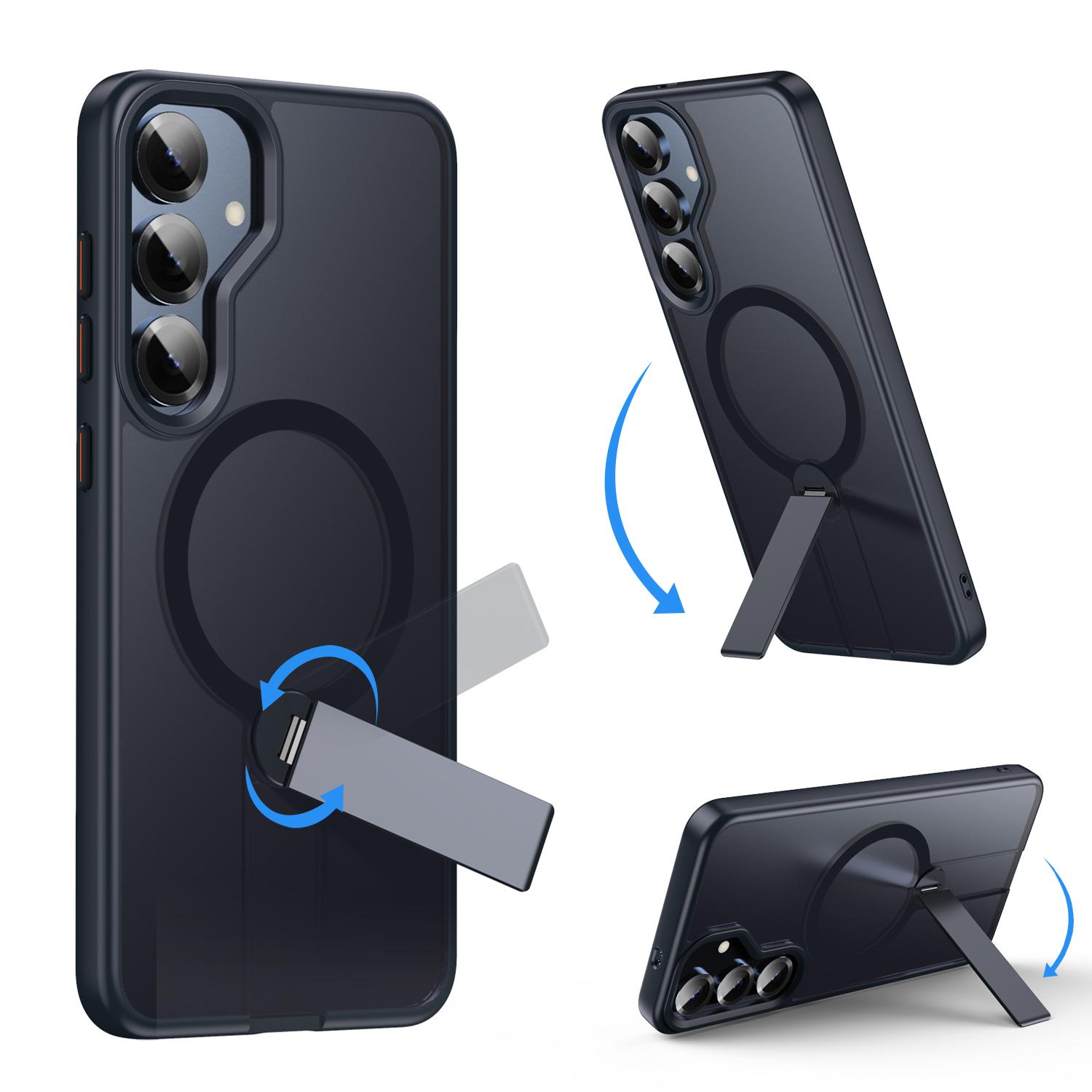 For Samsung Galaxy S25+ Case Compatible with MagSafe Rotating Straight Kickstand TPU+PC Matte Phone Cover Dark Blue
For Samsung Galaxy S25+ Case Compatible with MagSafe Rotating Straight Kickstand TPU+PC Matte Phone Cover Dark Blue