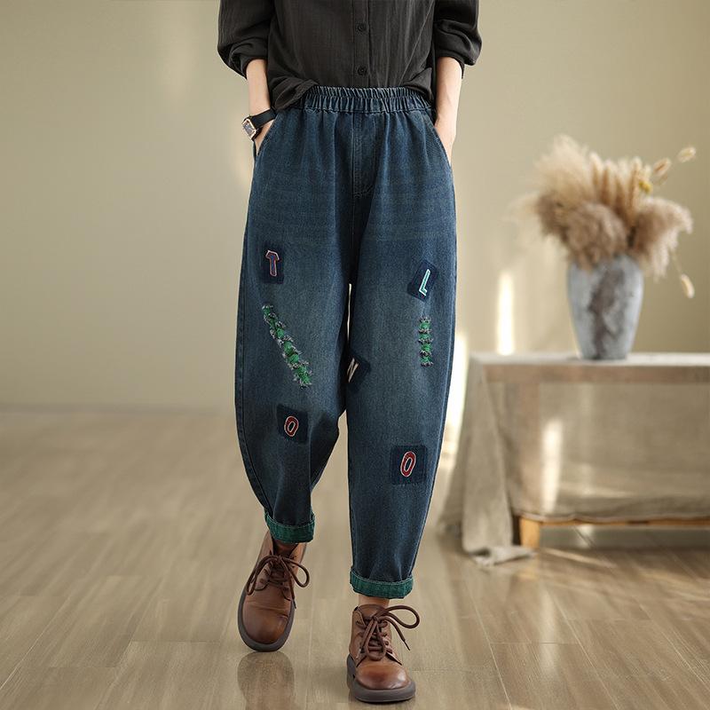 Литературная вышивка Брюки гарем Джинсы Весна Свободные На каждый день Похудение Брюки-морковь Женские S
Литературная вышивка Брюки гарем Джинсы Весна Свободные На каждый день Похудение Брюки-морковь Женские S