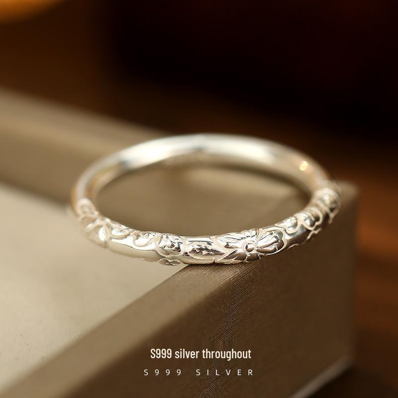 Under the Banyan Tree S999 Silver Sakura Relief Ring: Retro Plain Full Silver Closed Ring for Men & Women, New Hot Style Hong Kong Size 13
Under the Banyan Tree S999 Silver Sakura Relief Ring: Retro Plain Full Silver Closed Ring for Men & Women, New Hot Style Hong Kong Size 13