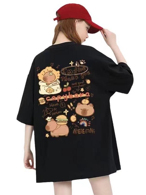 Cartoon Print Loose Plus Size Women s Cotton Tee - Japanese & Korean Style with Back Wrap Collar S
Cartoon Print Loose Plus Size Women s Cotton Tee - Japanese & Korean Style with Back Wrap Collar S