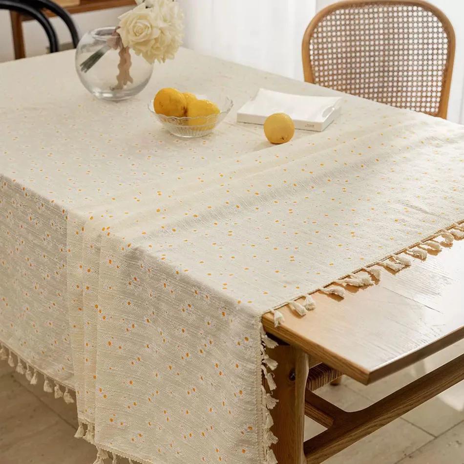 Korean Style Daisy Tassels Cotton Tablecloth,Tea Table Decoration,Rectangle Table Cover For Kitchen Wedding Dining Room 90x90cm
Korean Style Daisy Tassels Cotton Tablecloth,Tea Table Decoration,Rectangle Table Cover For Kitchen Wedding Dining Room 90x90cm