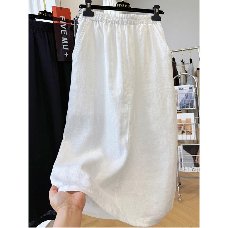 High-end Elastic Waist Slimming Midi Skirt - Women s Pure Cotton Linen Over-the-Knee Style XL белый
High-end Elastic Waist Slimming Midi Skirt - Women s Pure Cotton Linen Over-the-Knee Style XL белый